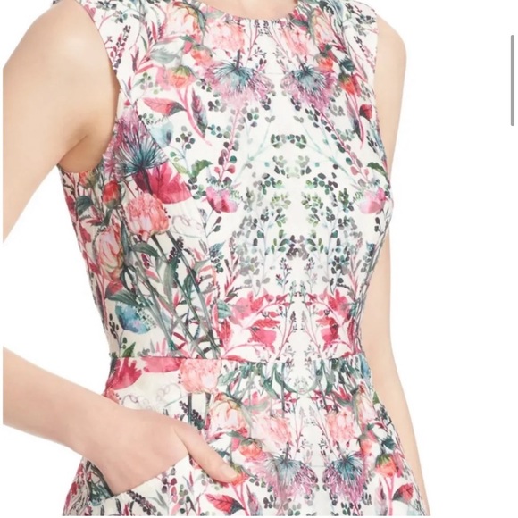 Ted Baker London Gaea Floral Fit and Flare Dress Sz 2-4 - Picture 2 of 8